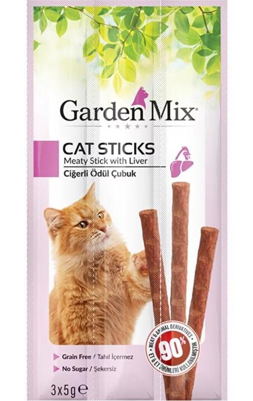 Garden Mix Ciğerli Tahılsız Kedi Ödül Çubuğu 15gr (3'lü)