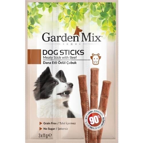 Garden Mix Dana Etli Tahılsız Köpek Ödül Çubuğu 33gr (3'lü)