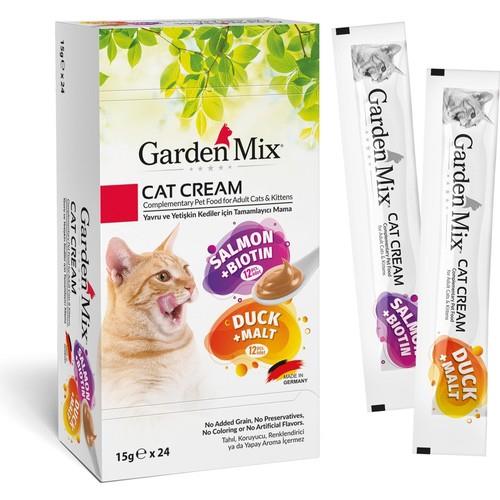 Garden Mix Somonlu ve Ördekli Krema Kedi Ödül Maması 15gr (24'lü)