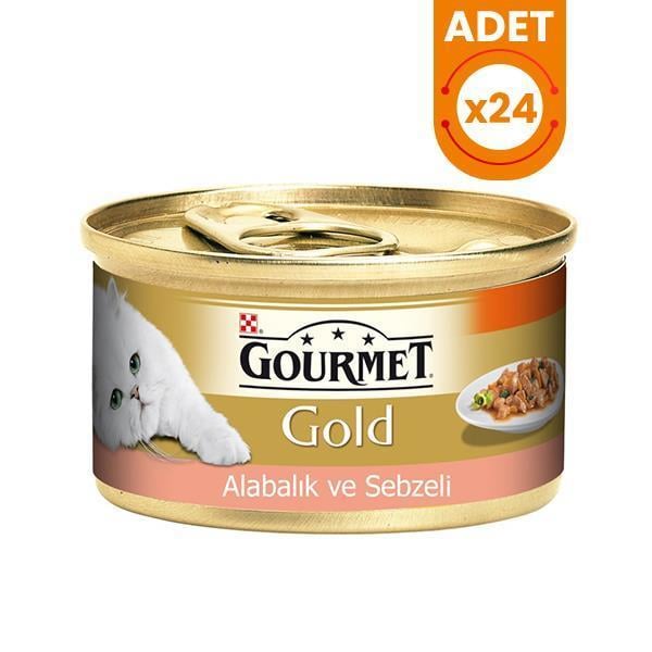 Gourmet Gold Parça Etli Soslu Alabalık ve Sebzeli Kedi Konservesi 85gr X 12 Adet