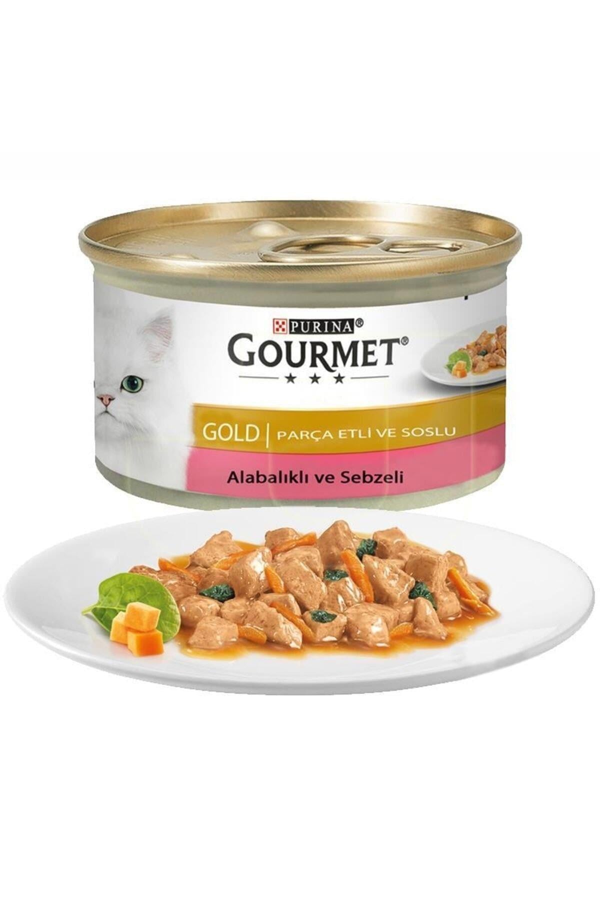 Gourmet Gold Parça Etli Soslu Alabalık ve Sebzeli Kedi Konservesi 85gr