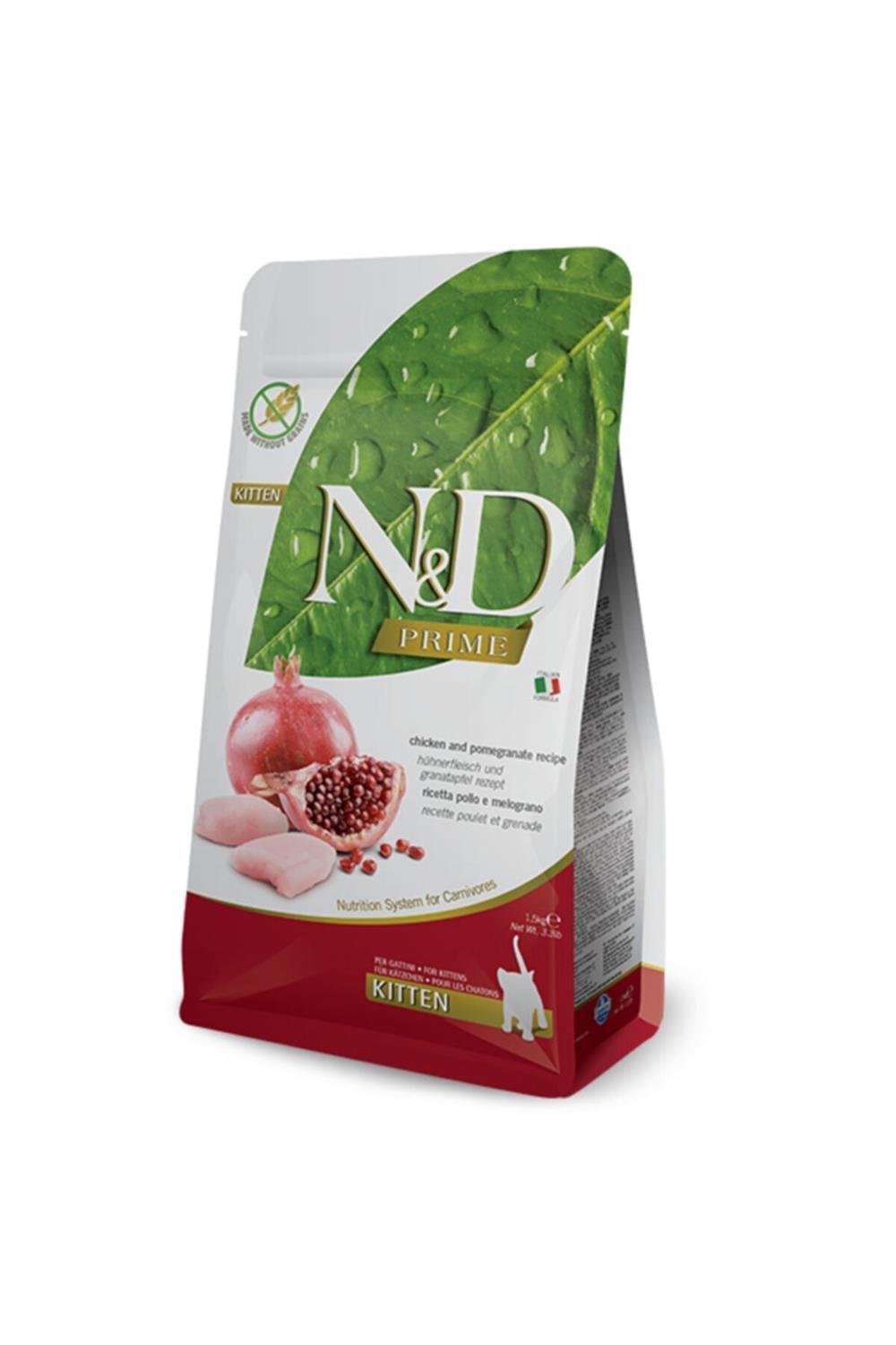 N&D Prime Tahılsız Tavuklu Ve Narlı Yavru Kedi Maması 1,5 Kg