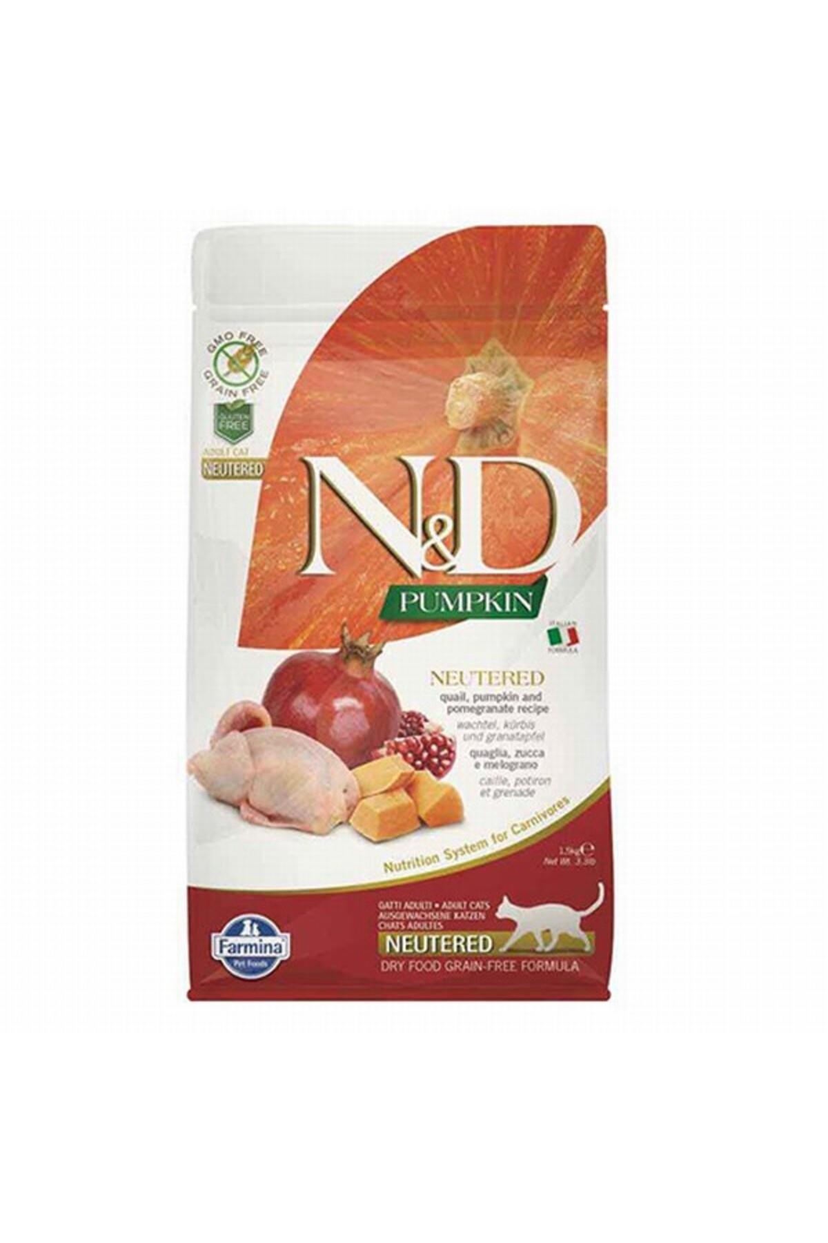 N&D Pumpkin Bıldırcın Etli Bal Kabaklı ve Narlı Tahılsız Kısırlaştırılmış Kedi Maması 5kg
