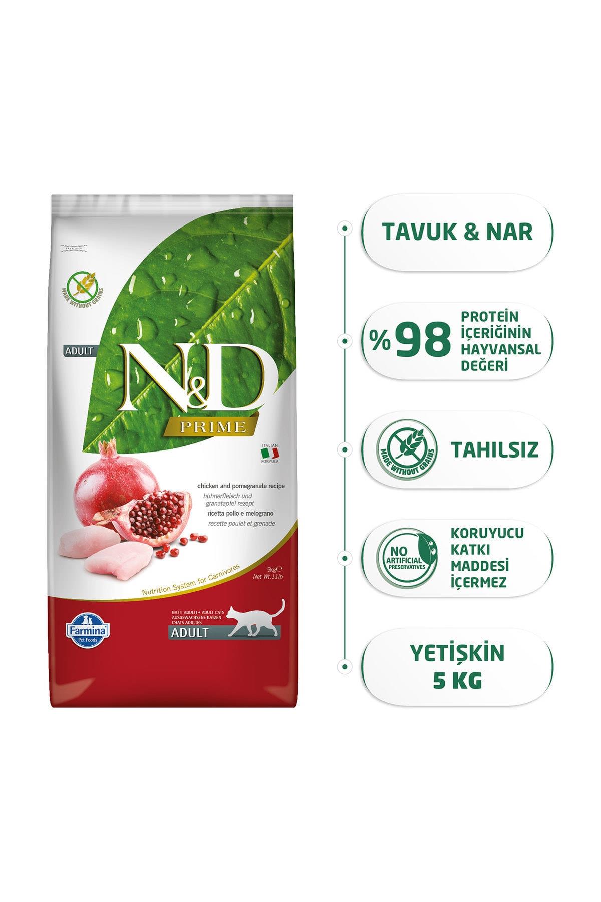 N&D Tavuk ve Narlı Tahılsız Kedi Maması 5 Kg