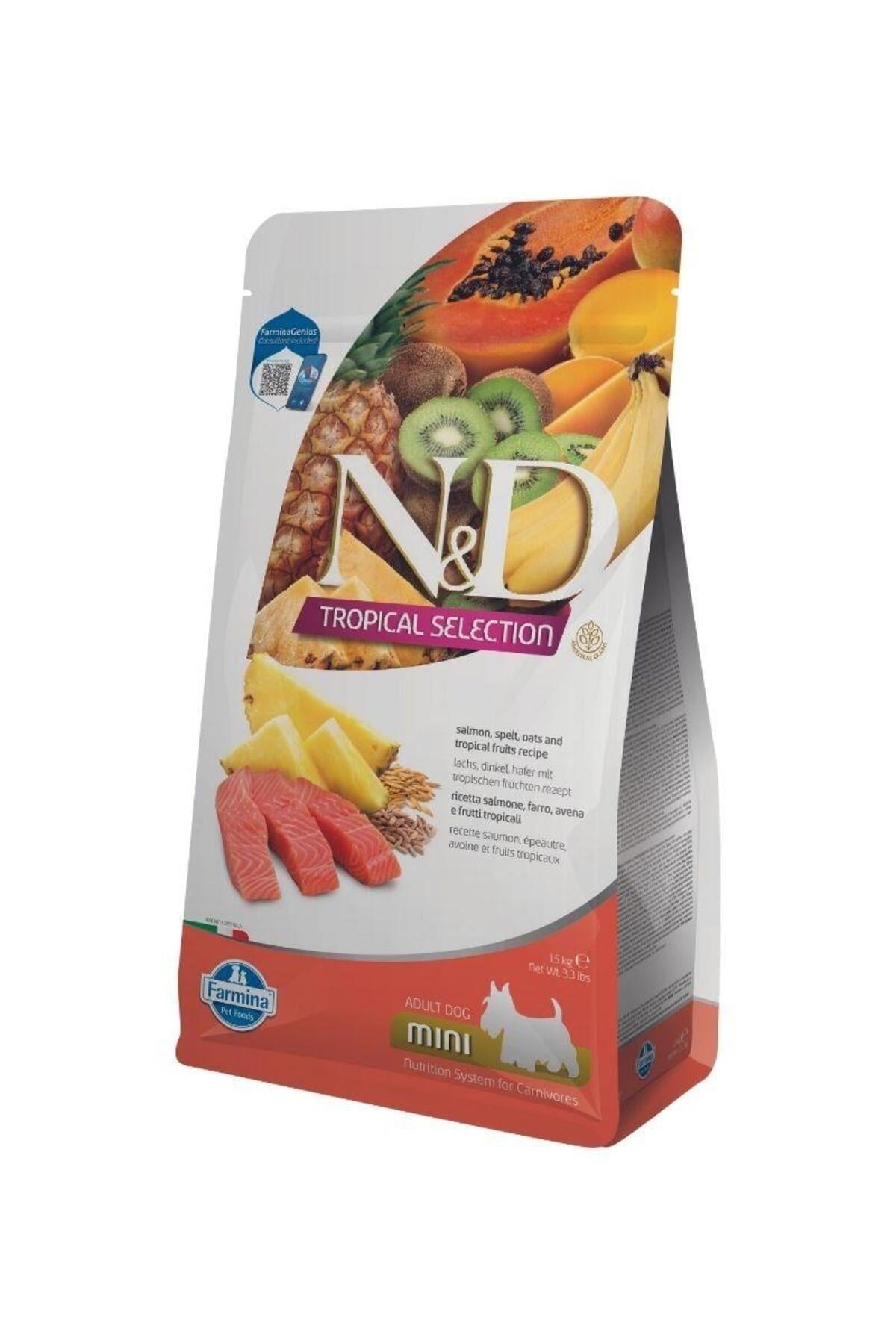 N&D Tropical Selection Somonlu ve Tropikal Meyveli Mini Irk Yetişkin Köpek Maması 1,5kg