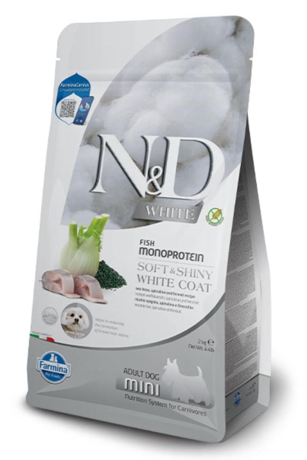 N&D White Levrek Spirulina ve Rezeneli Küçük Irk Yetişkin Köpek Maması 2kg