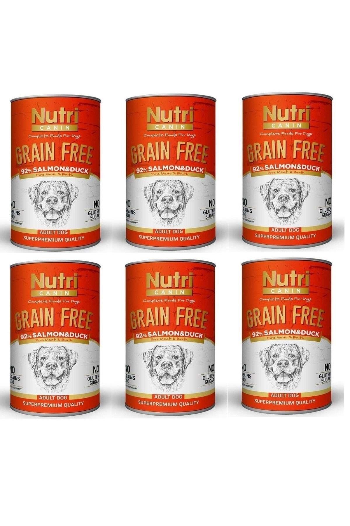 Nutri Canin Somonlu Ördekli Tahılsız Yetişkin Köpek Konservesi 400 G 6 Adet