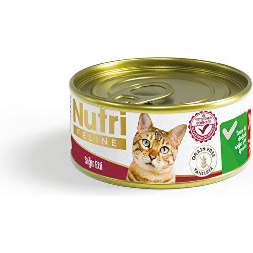 Nutri Feline Tahılsız Sığır Etli Kedi Konservesi 85 gr - 24 Adet