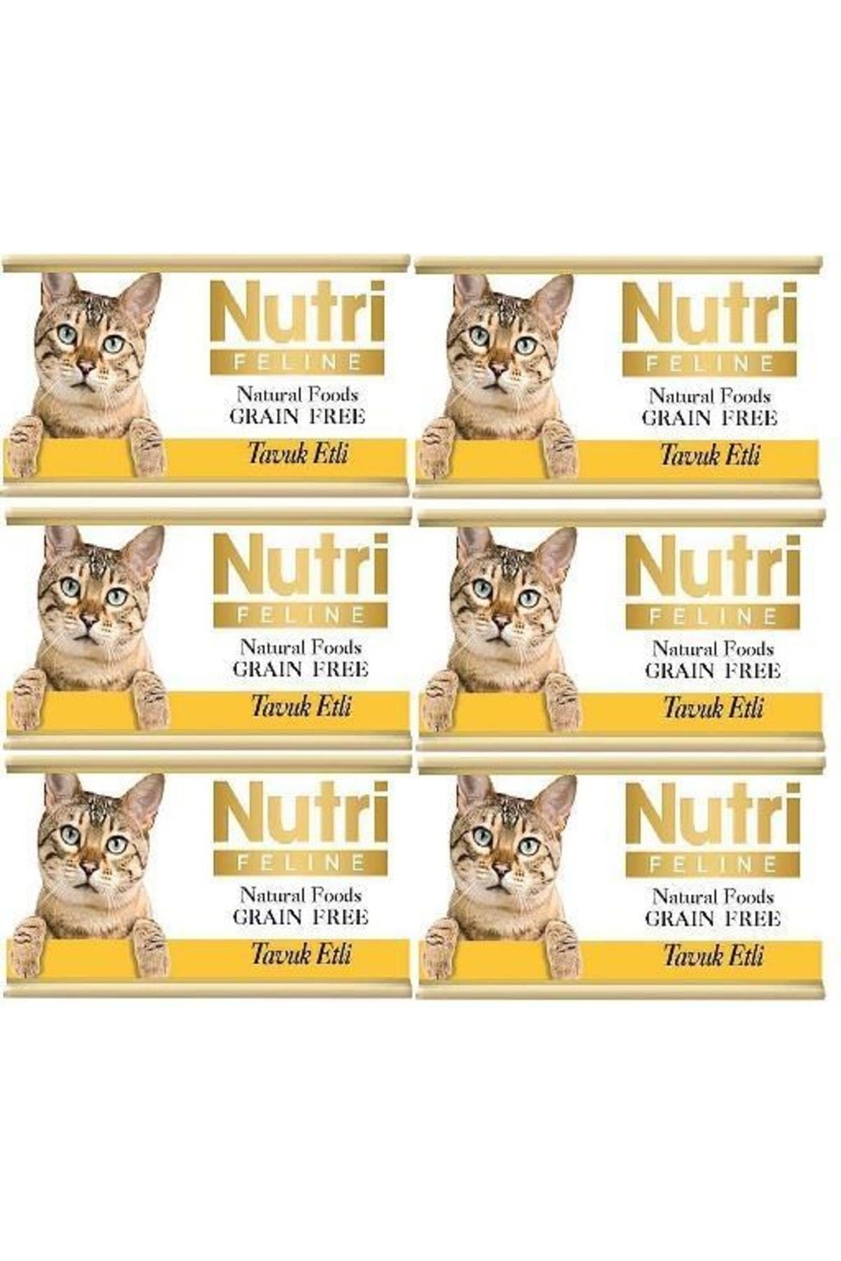 Nutri Feline Tavuk Etli Tahılsız Yetişkin Kedi Konservesi 85GR 6 Adet