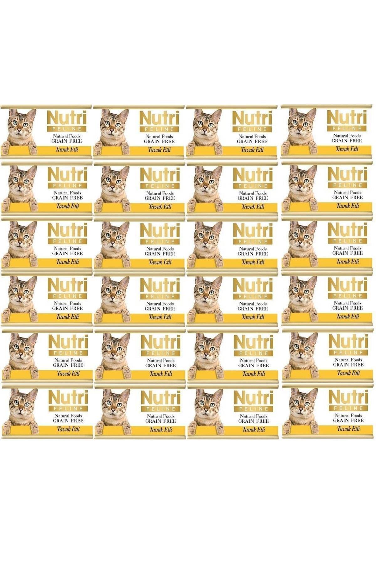 Nutri Feline Tavuk Etli Tahılsız Yetişkin Kedi Konservesi 85GR 24 Adet
