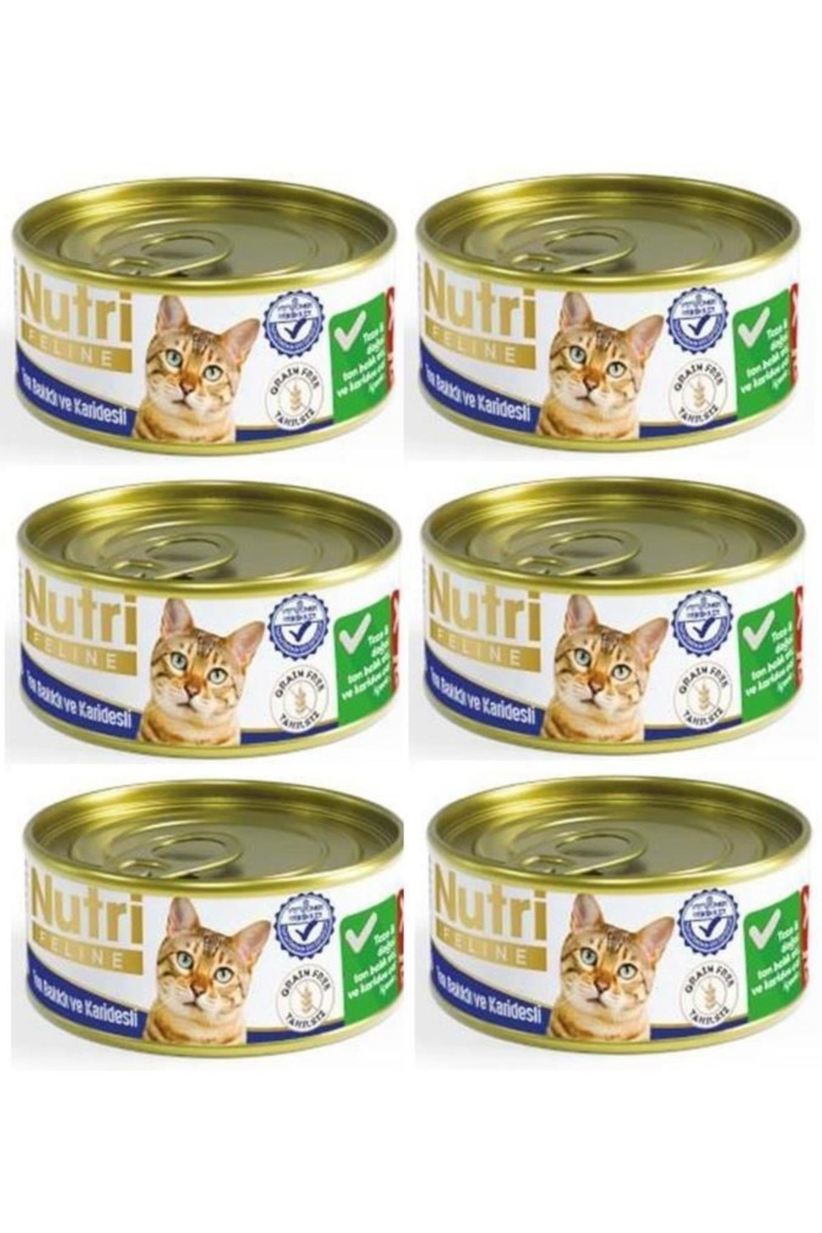 Nutri Feline Ton Balıklı ve Karidesli Tahılsız Yetişkin Kedi Konservesi 85GR 6 Adet