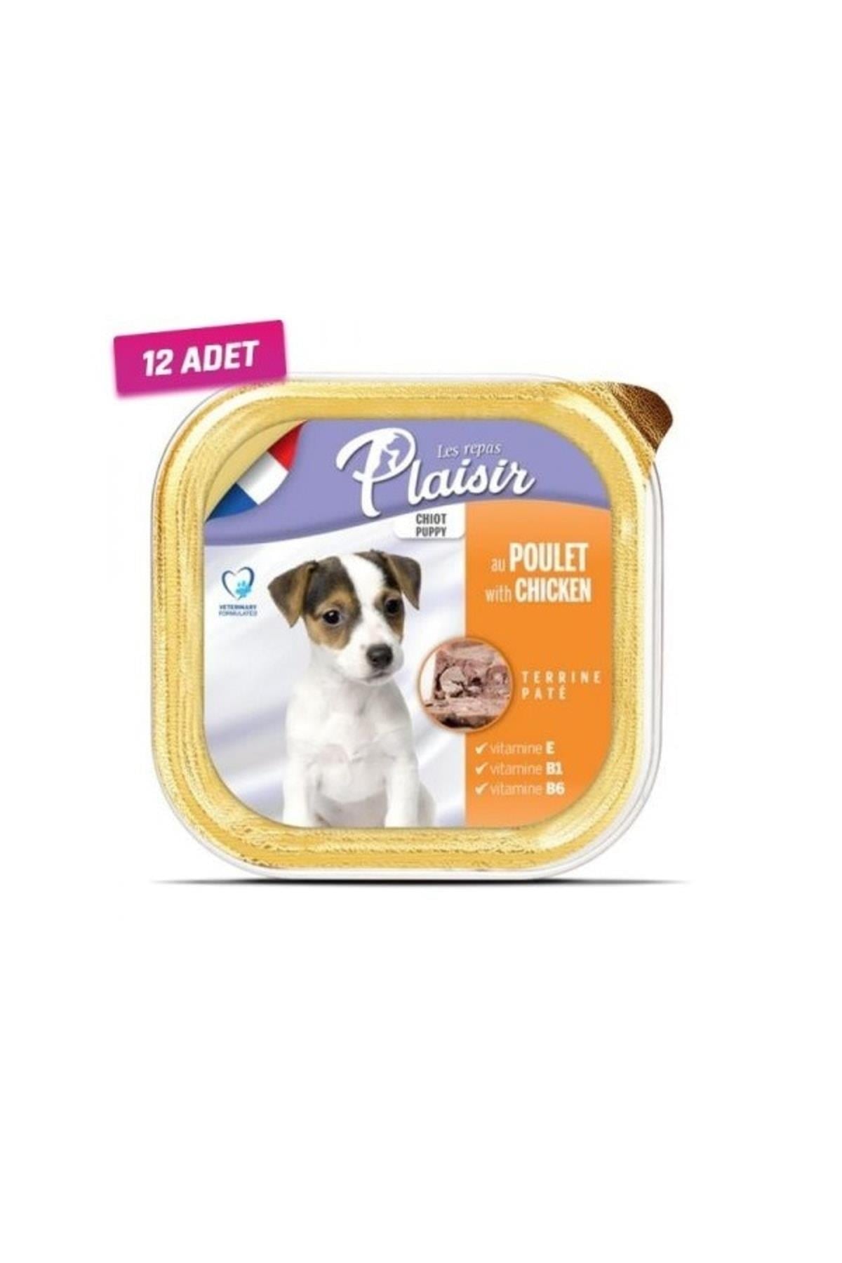 Plaisir Pate Ezme 12 Adet Tavuklu Yavru Köpek Konserve Maması 150 gr Puppy