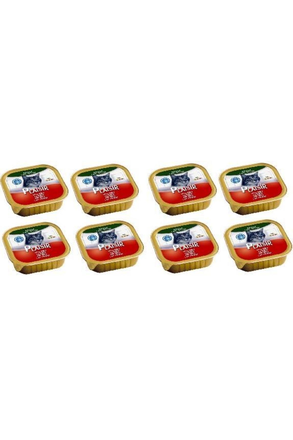 Plaisir Pate Sığır Etli 100GR Plaisir Yaş Kedi Kedi Maması 8 Adet