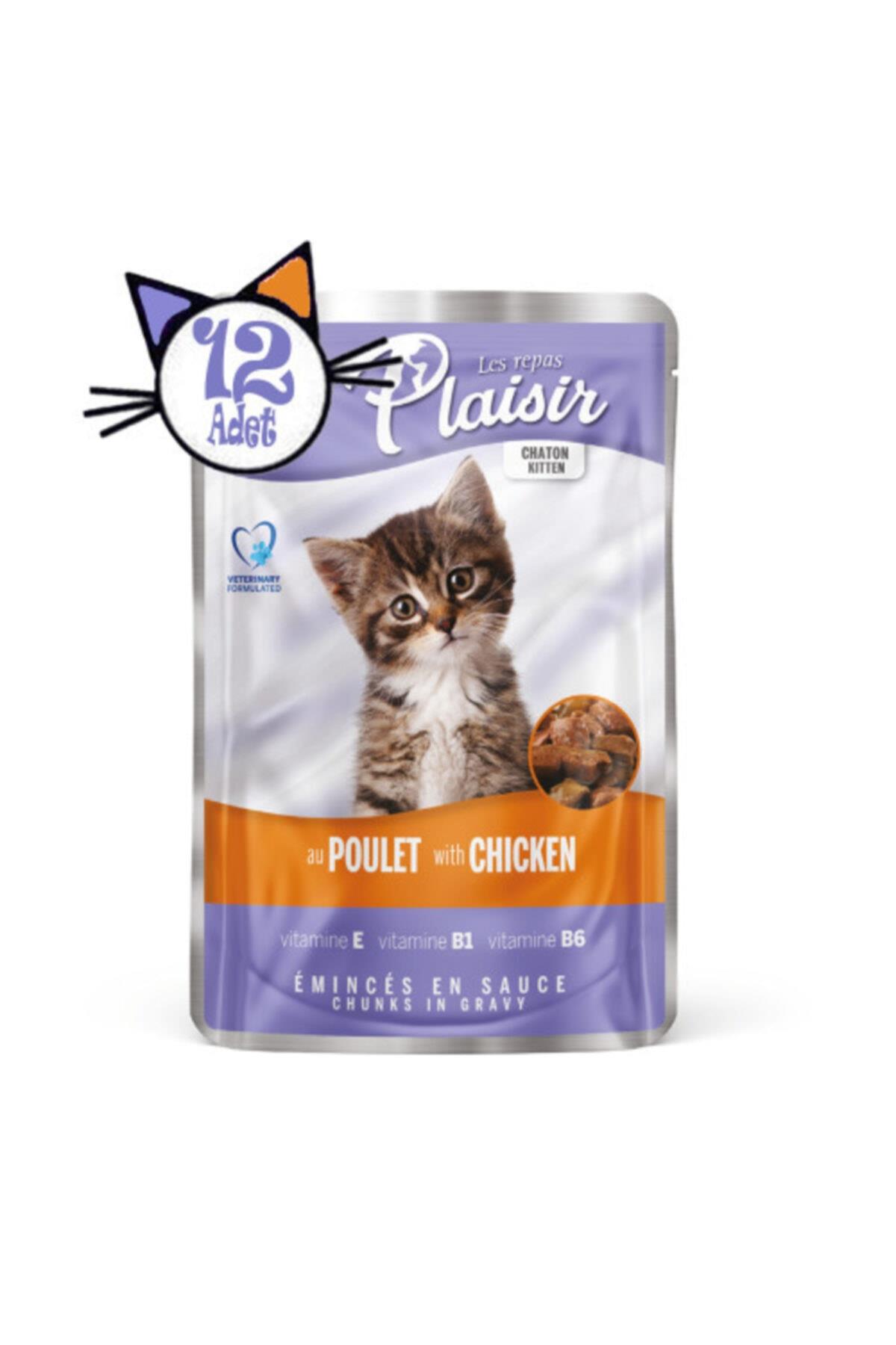 Plaisir  Plaisir  Pouch Kitten 100GR Yaş Kedi Maması  12 Adet