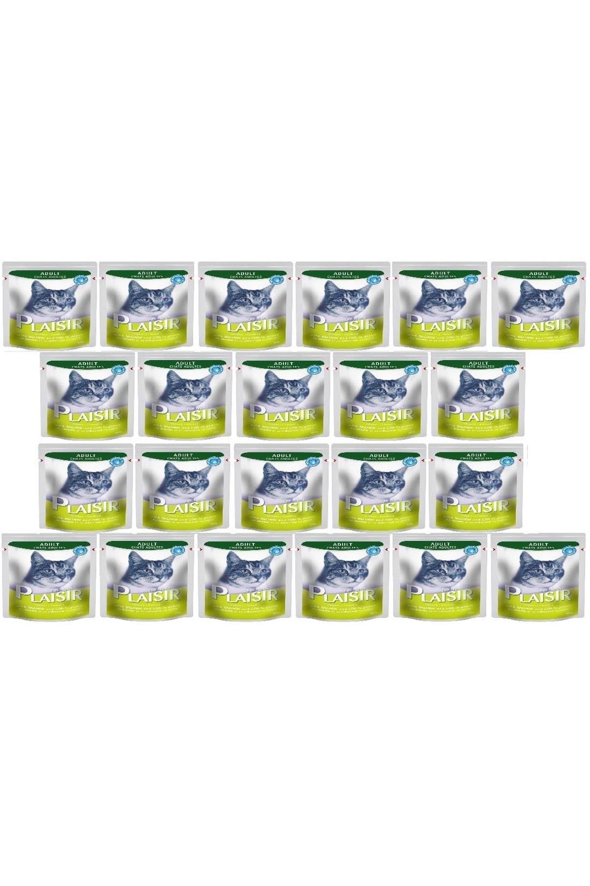 Plaisir Pouch Somon Morina Balıklı Yaş Kedi Maması 100 gr 22 Adet