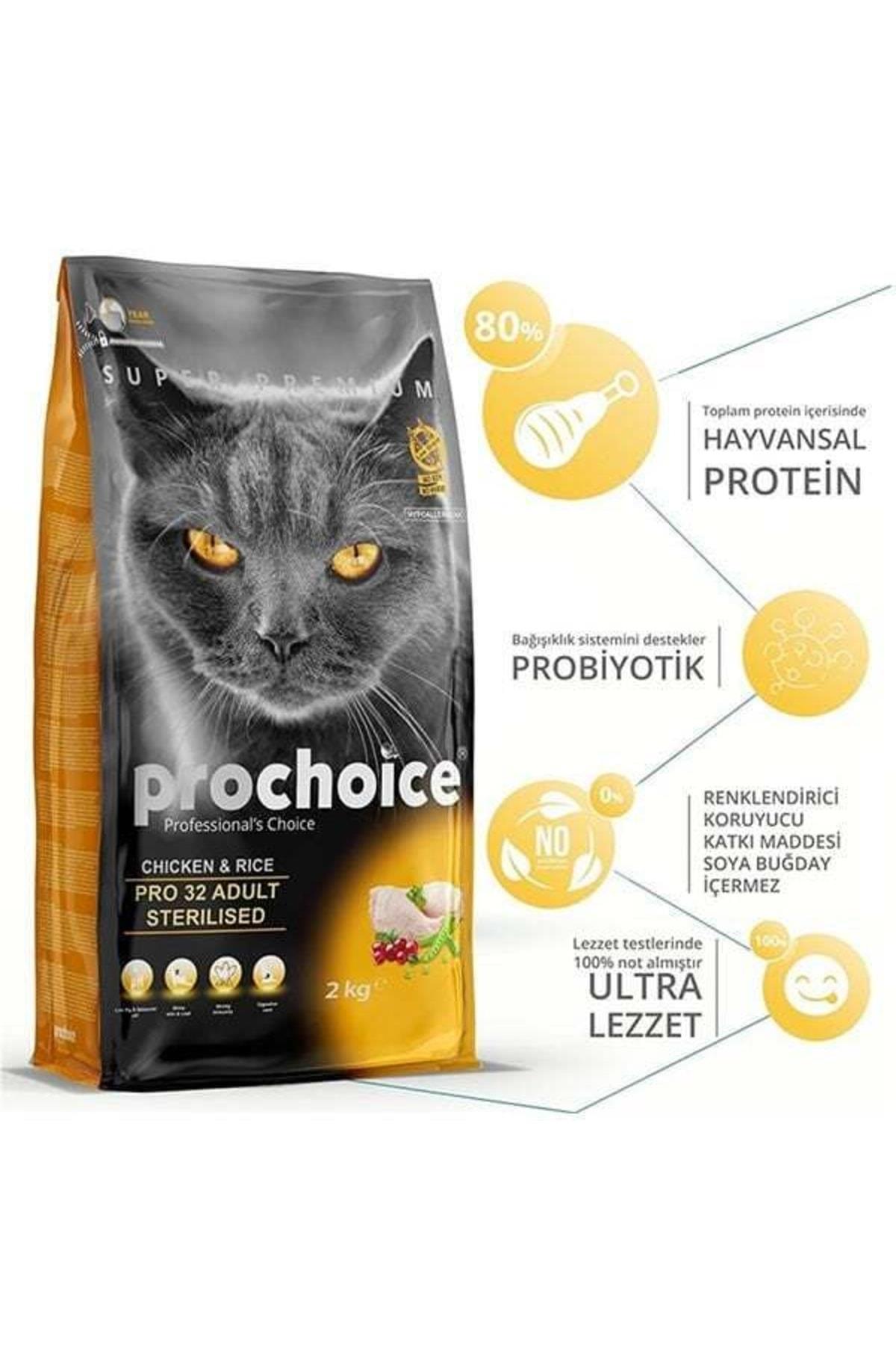 ProChoice 32 HypoAllergenic Tavuklu ve Pirinçli Düşük Tahıllı Kısırlaştırılmış Kedi Maması 15kg