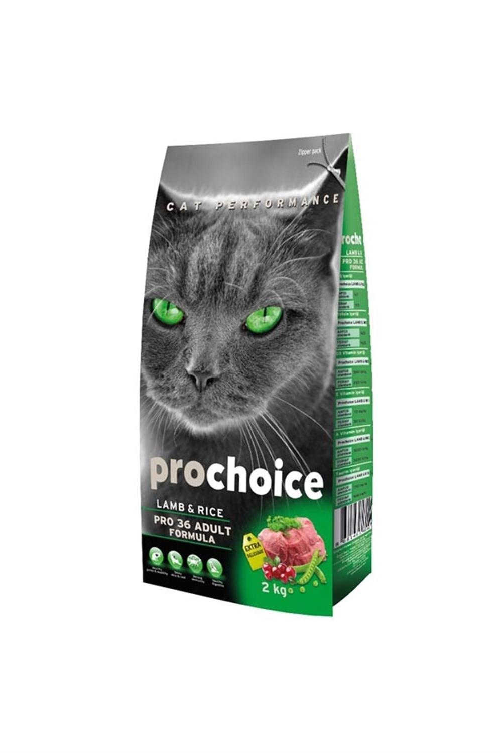 ProChoice Pro 36 Kuzulu ve Pirinçli Düşük Tahıllı Yetişkin Kedi Maması 2kg