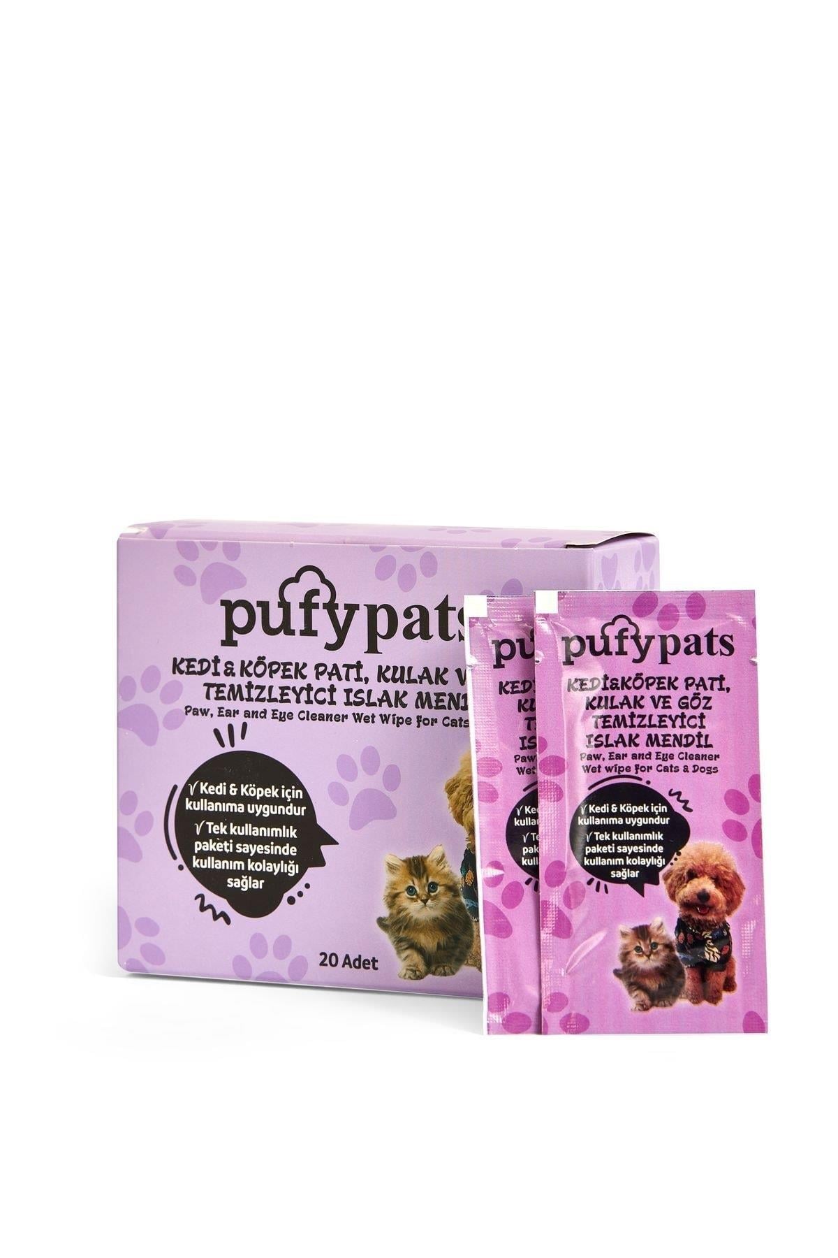PufyPats Kedi Köpek Için Hijyenik Tüy Ve Pati Temizleme Mendili 2 Kutu