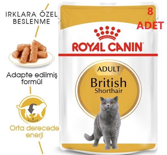 Royal Canin Pouch British Yetişkin Kedi Konservesi 85gr x 8 Adet