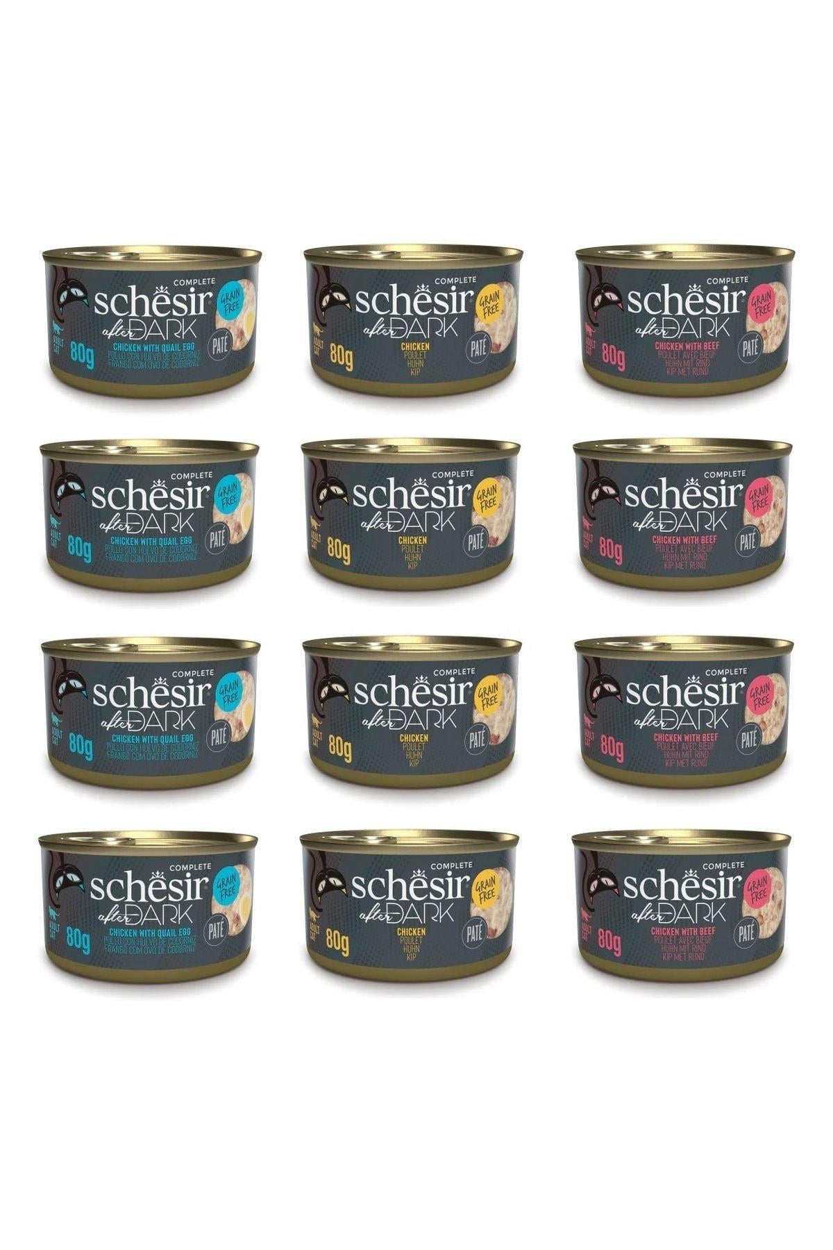 Schesır After Dark Pate 3 Çeşit Karma Kedi Konserve 80 Gr. X 12 Adet