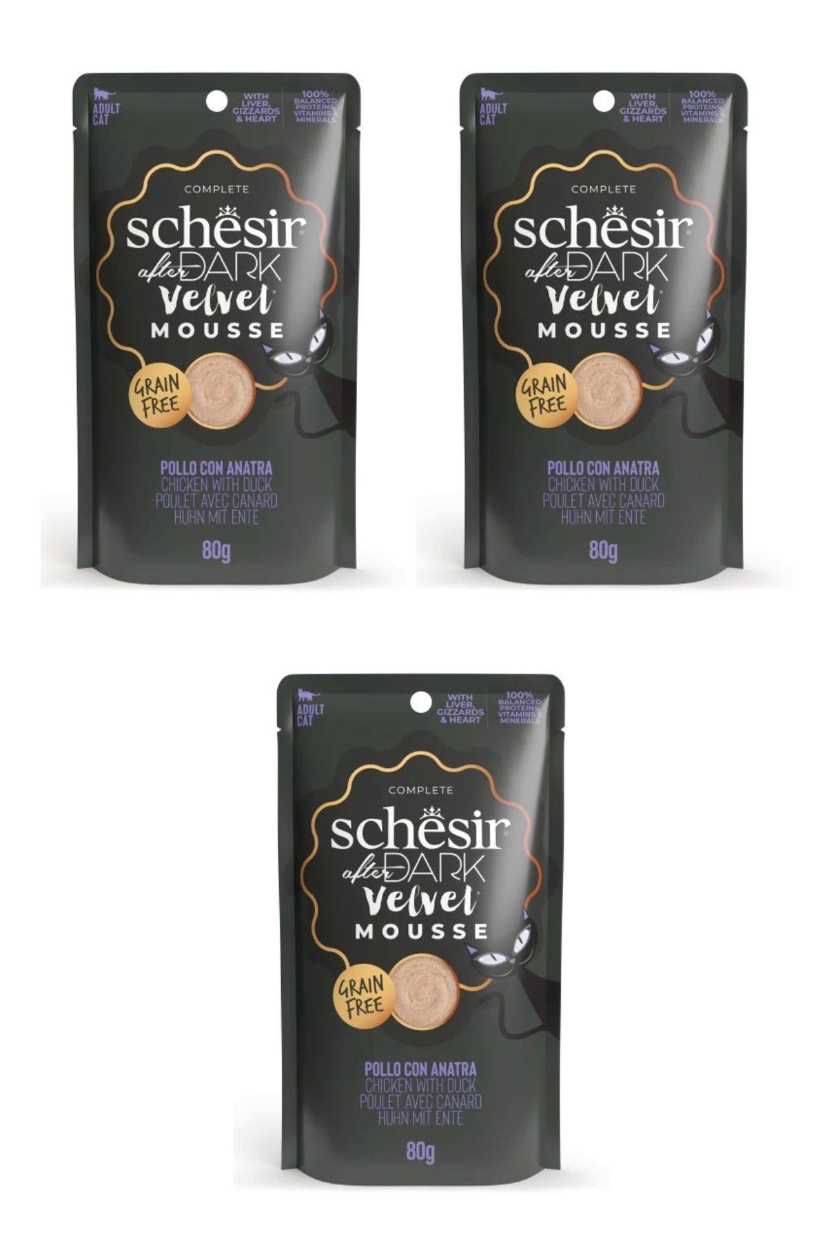 Schesir After Dark Pouch Tavuklu ve Ördek Etli Tahılsız Yetişkin Kedi Konservesi 80gr x 3 ADET
