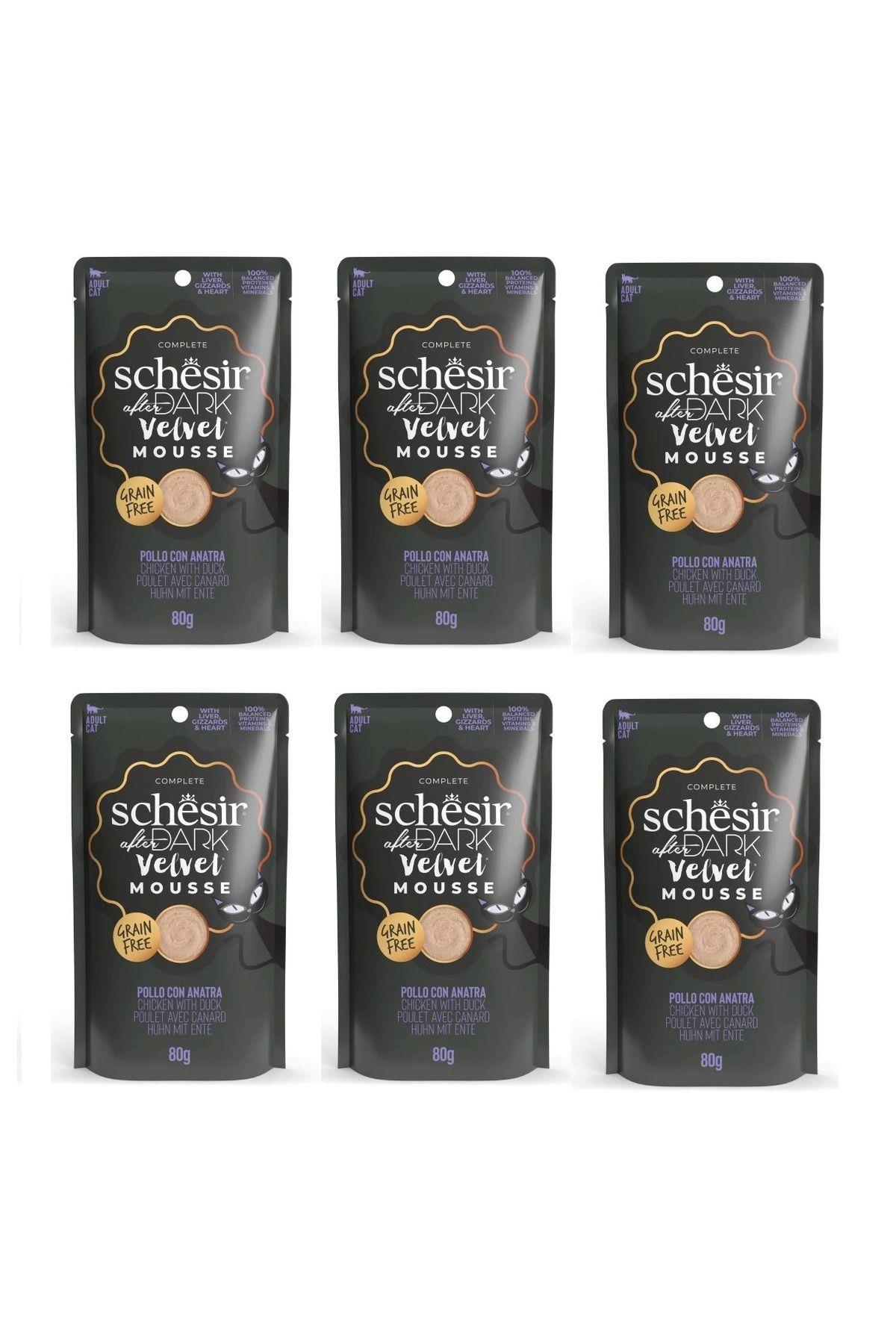 Schesir After Dark Pouch Tavuklu ve Ördek Etli Tahılsız Yetişkin Kedi Konservesi 80gr x 6 ADET