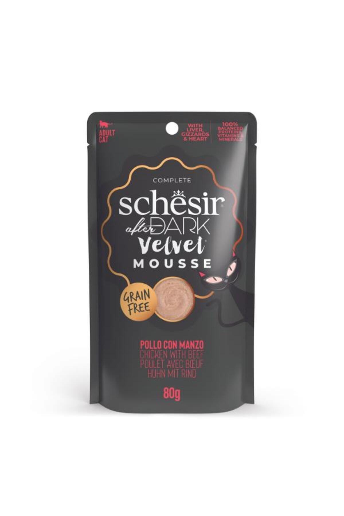 Schesir After Dark Pouch Tavuklu ve Sığır Etli Tahılsız Yetişkin Kedi Konservesi 80gr
