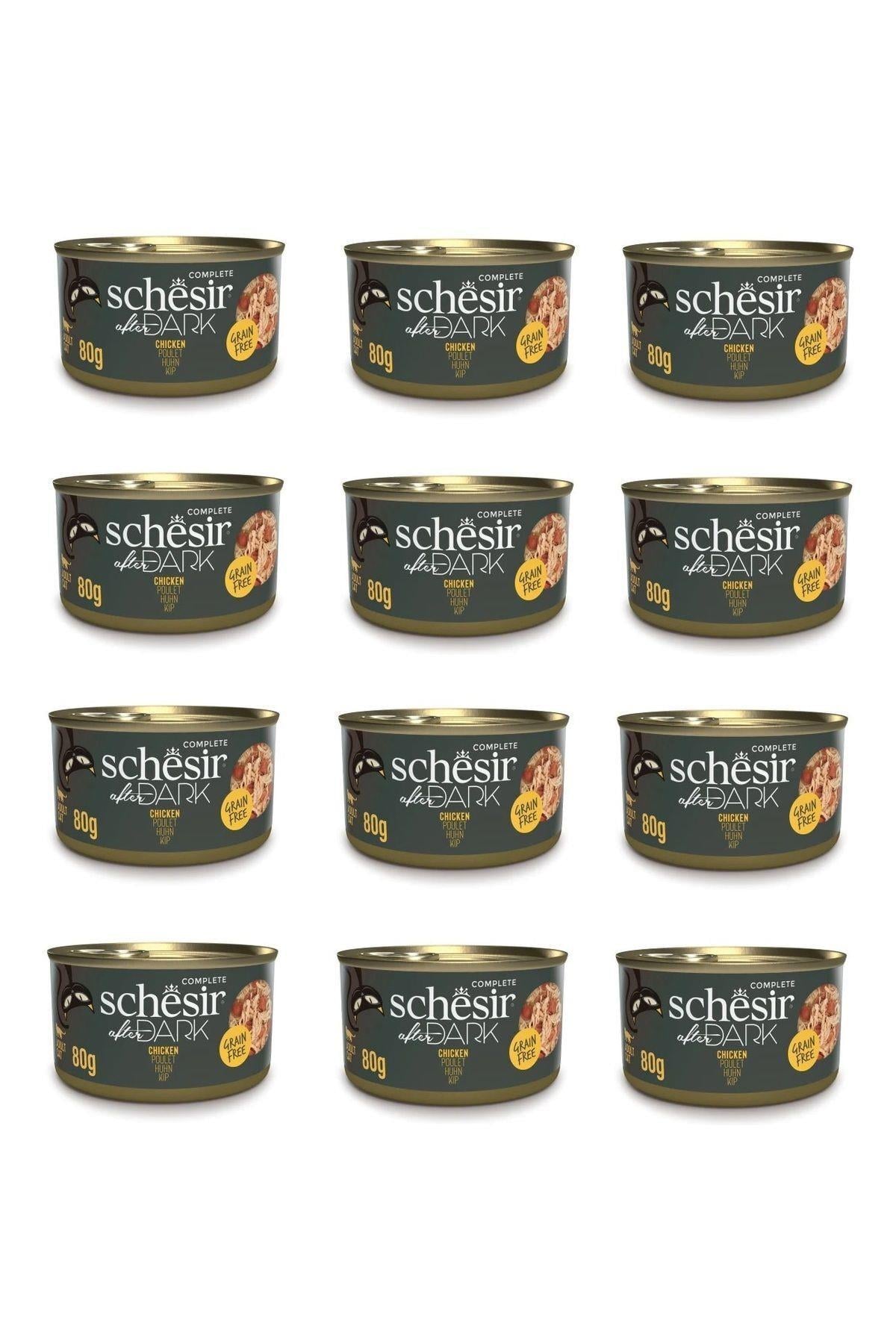 Schesir After Dark Sos İçinde Tavuk Etli Tahılsız Yetişkin Kedi Konservesi 80gr x 12 ADET