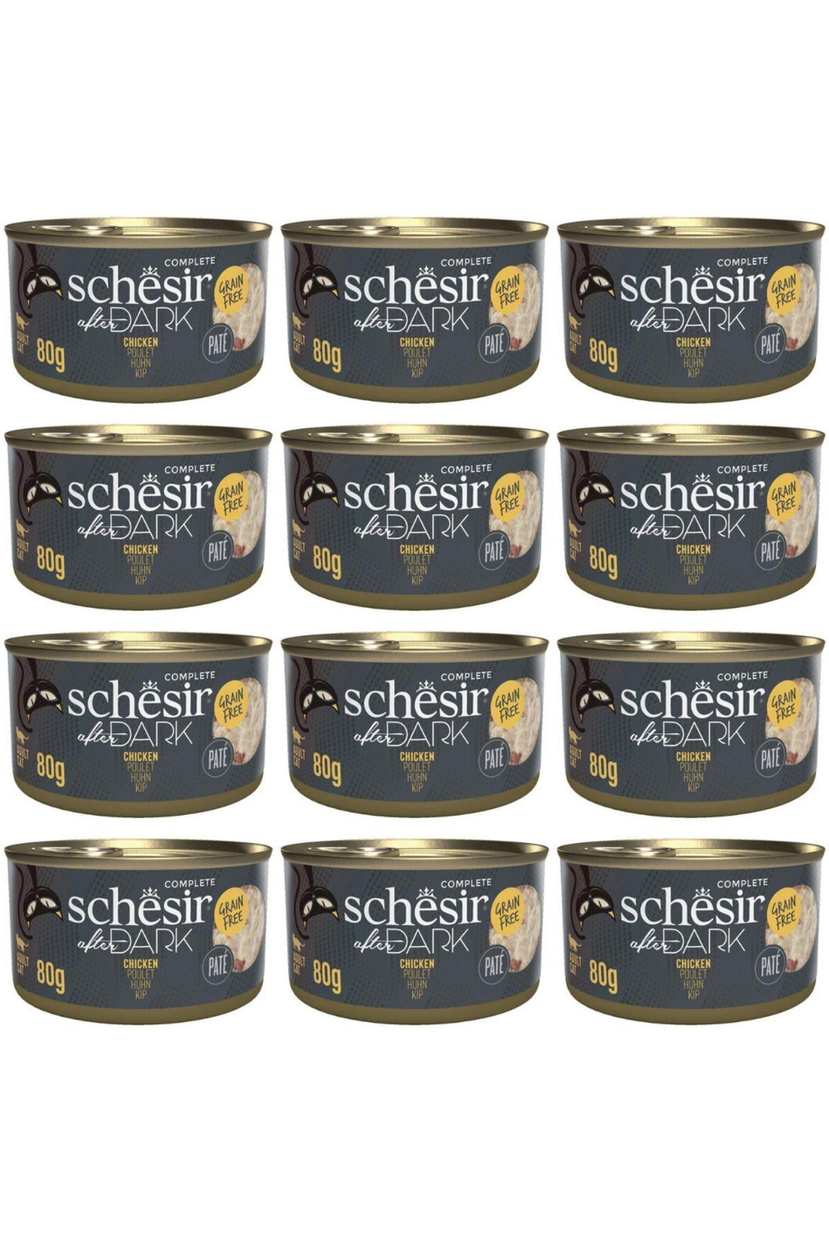 Schesir After Dark Tavuk Etli Tahılsız Ezme Yetişkin Kedi Konservesi 80gr x 12 ADET