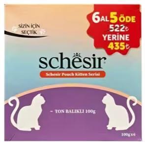 Schesir Deniz Mahsulleri Serisi Yetişkin Kedi Konservesi 100gr (6 AL 5 ÖDE)