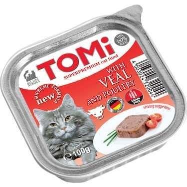 Tomi Pate Dana Etli ve Kümes Hayvanlı Yetişkin Kedi Konservesi 100gr