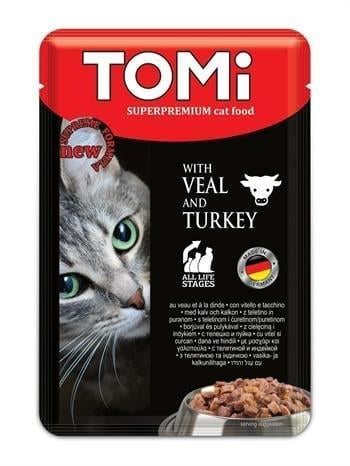 Tomi Pouch Dana Etli ve Hindili Yetişkin Kedi Konservesi 100gr