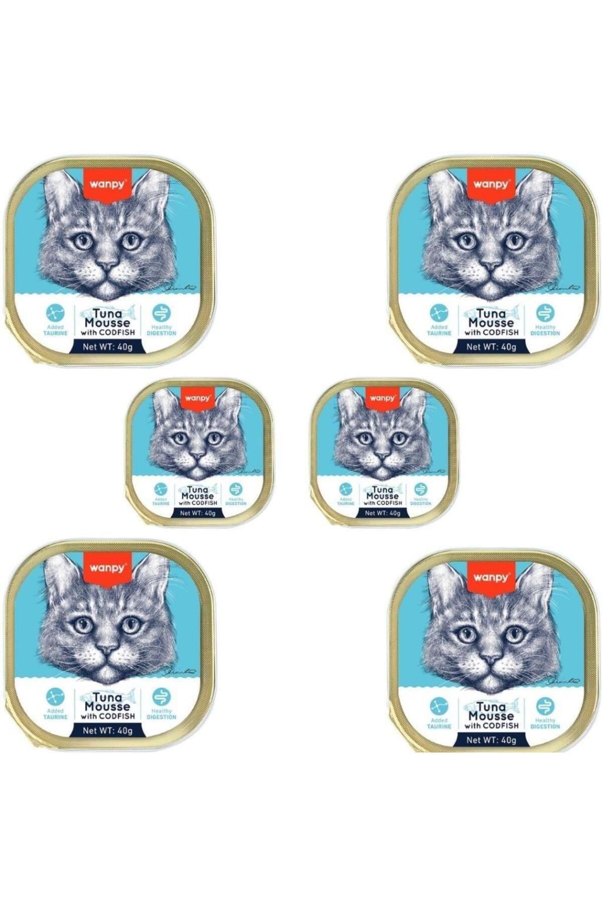 Wanpy Alutray Ezme Ton ve Morina Balıklı Kedi Konservesi 40gr x 6 adet