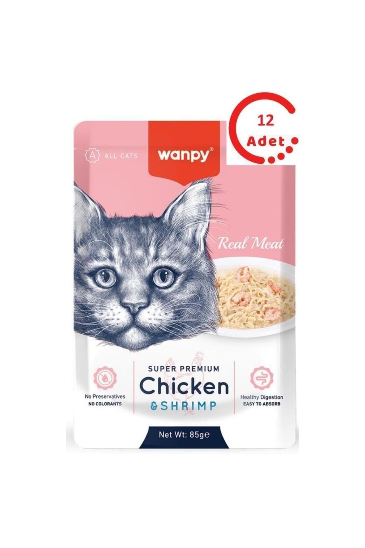 Wanpy Pouch Tavuklu Karidesli Kedi Konservesi 85gr X 12 ADET
