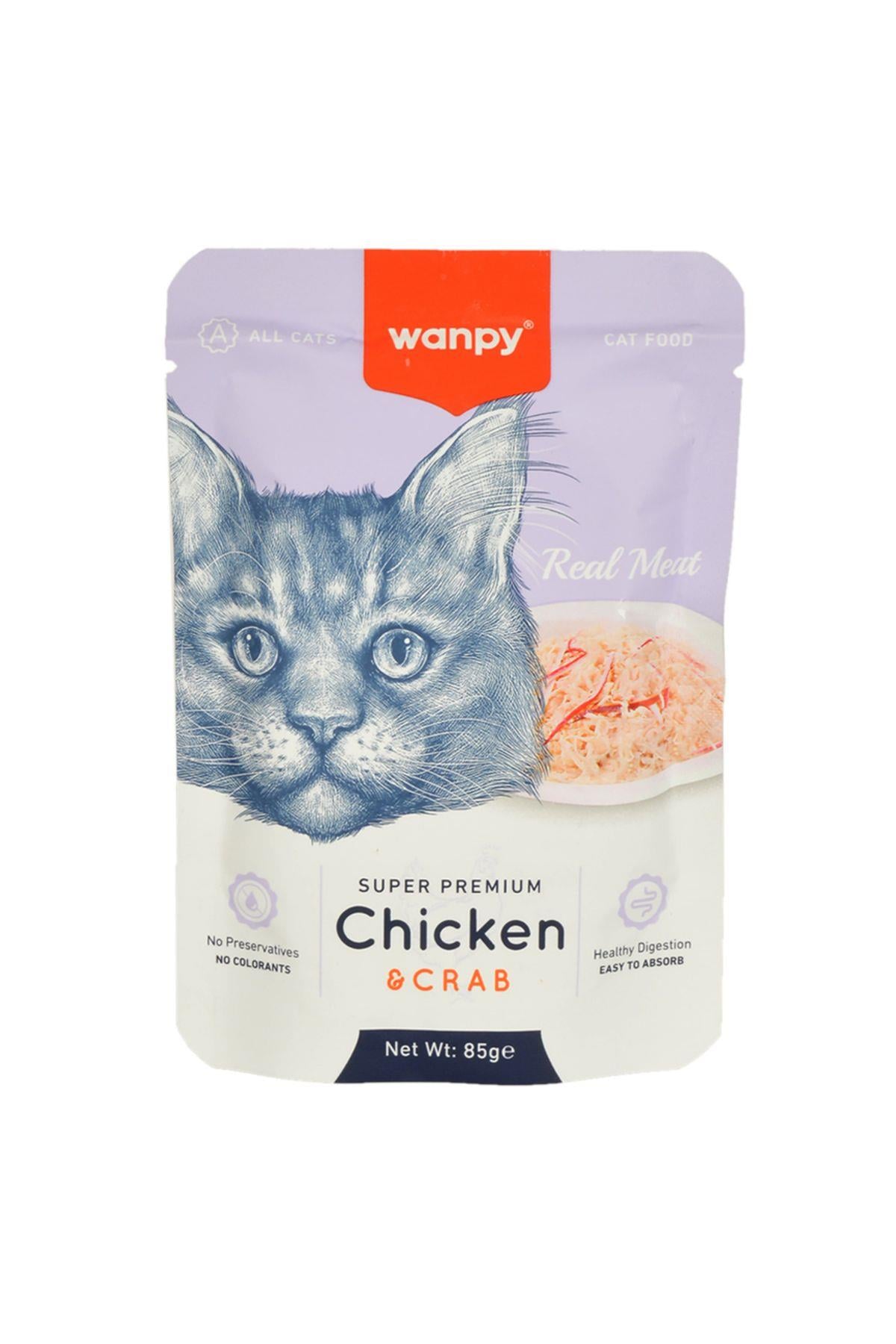 Wanpy Pouch Tavuklu Yengeçli Kedi Konservesi 85gr