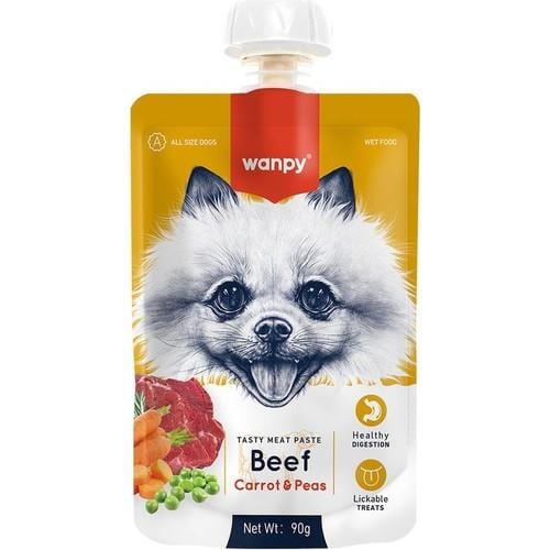 Wanpy Sığır Etli ve Havuçlu Ezme Köpek Ödül Maması 90gr