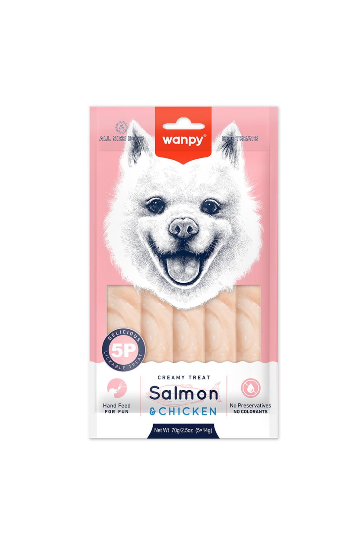 Wanpy Somonlu ve Tavuklu Krema Köpek Ödül Maması 14gr (5'li)