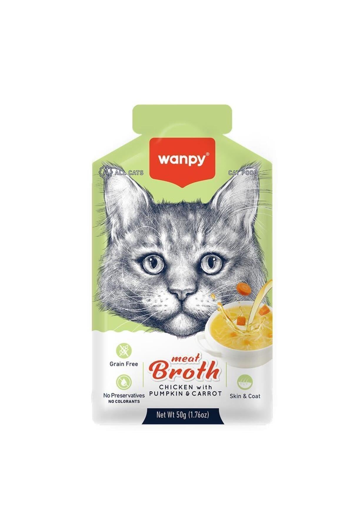 Wanpy Tavuk Etli Bal Kabaklı ve Havuçlu Tahılsız Kedi Çorbası 50gr