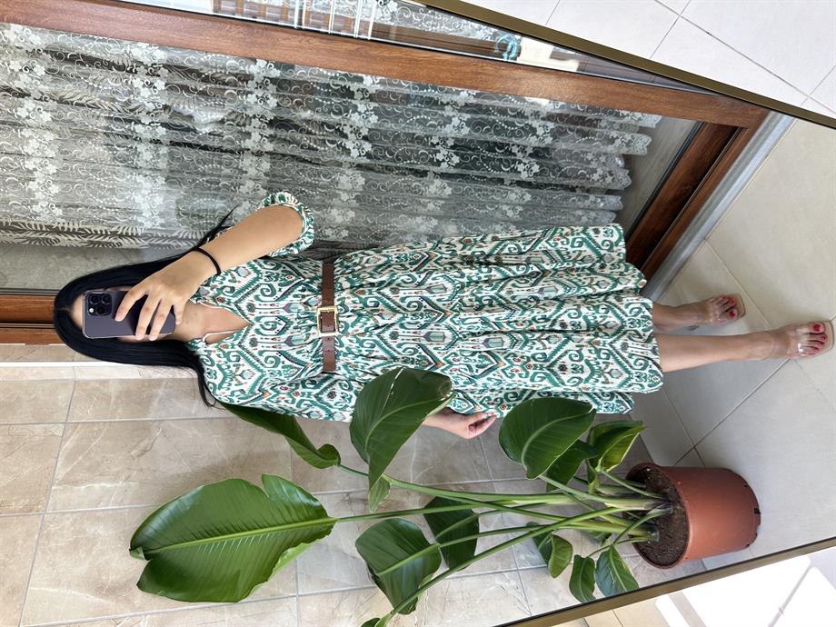 Hakim yaka elbise keten