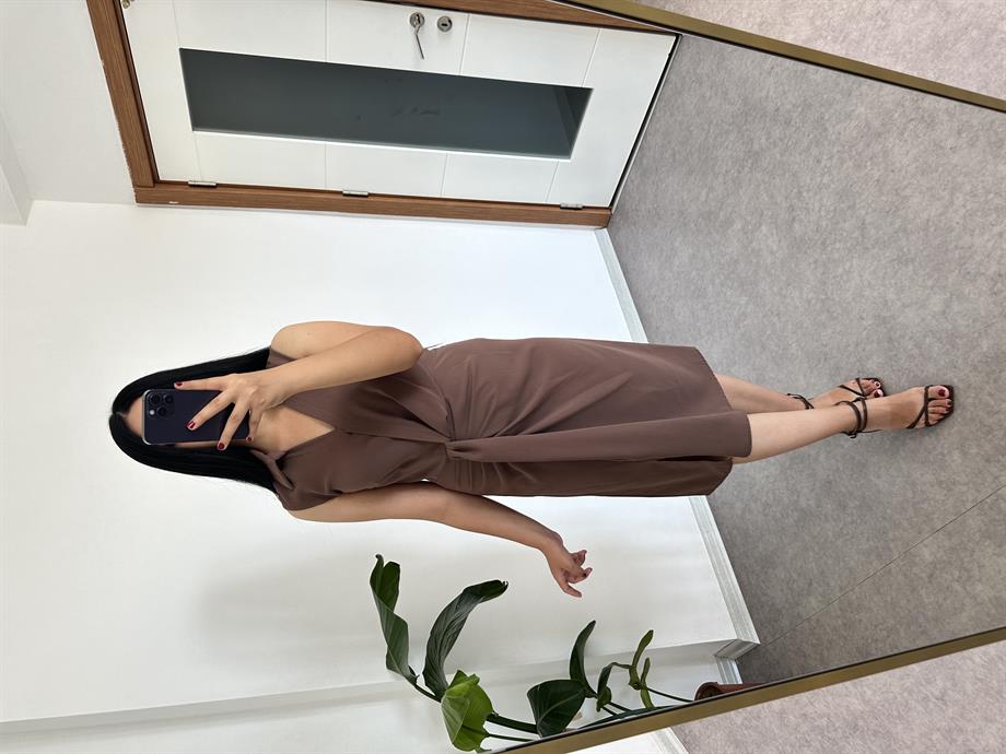 Kahve rengi yandan drapeli