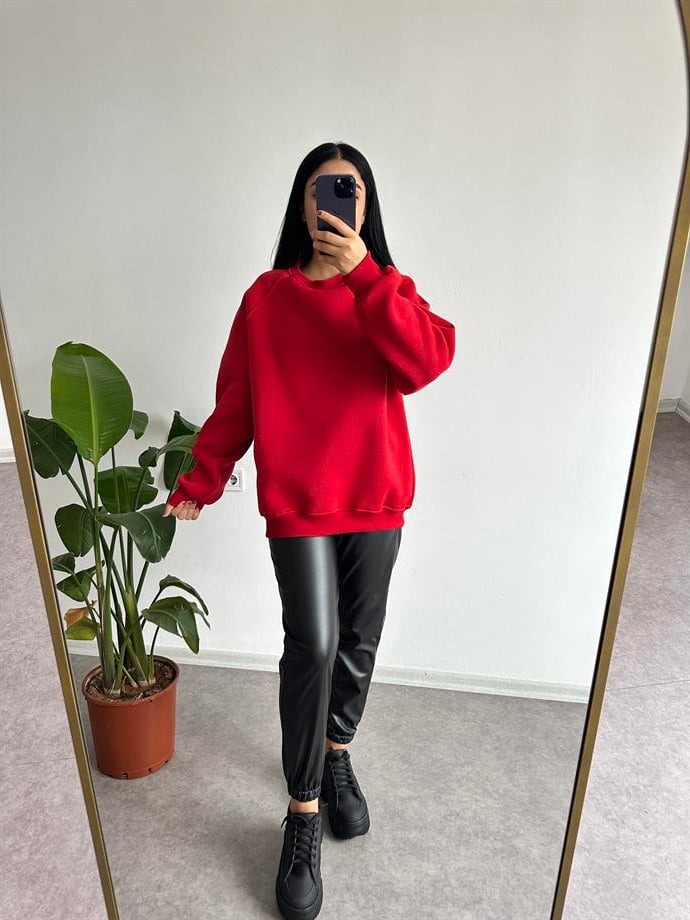 Kırmızı sweatshirt 