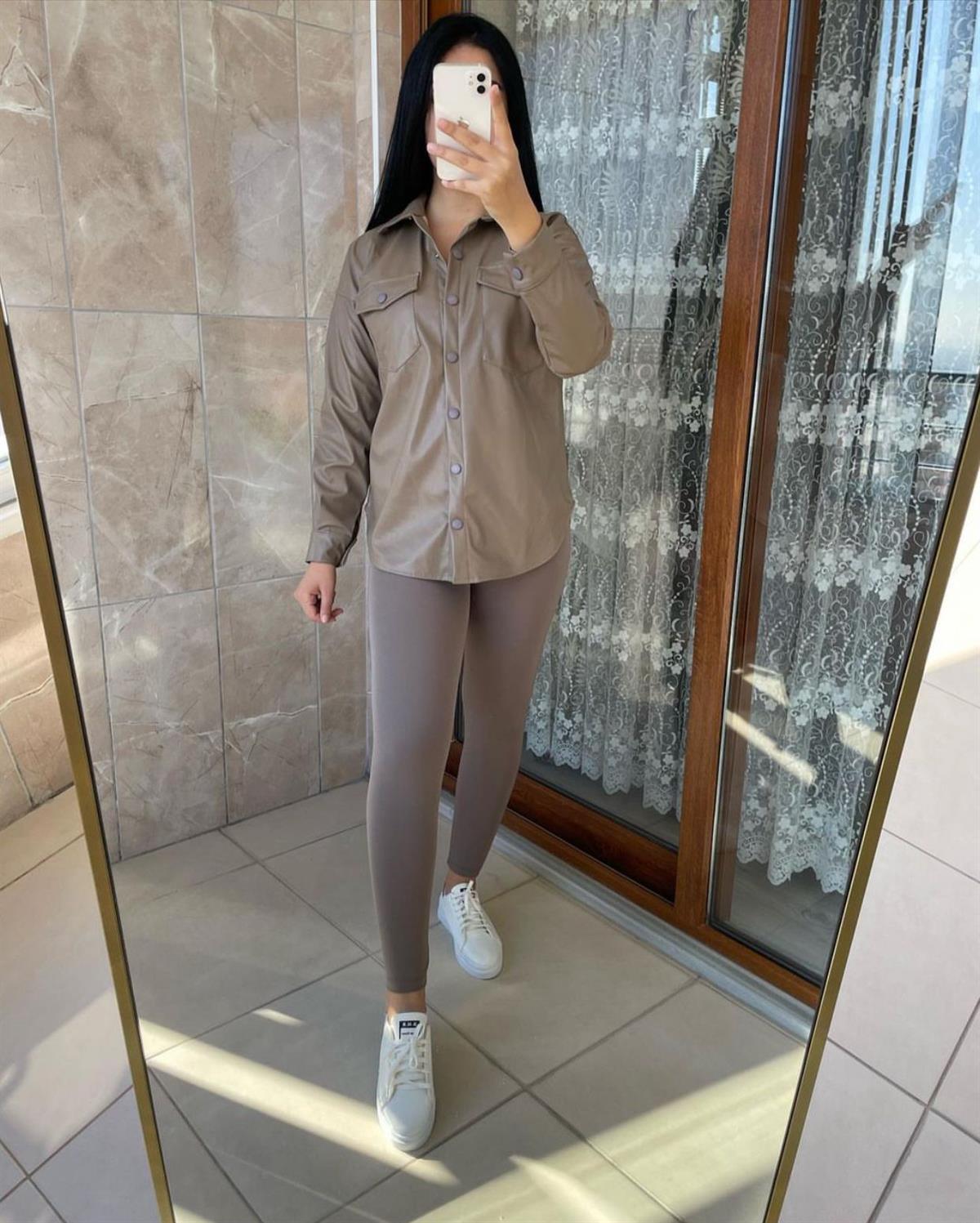 KOYU VİZON DERİ GÖMLEK