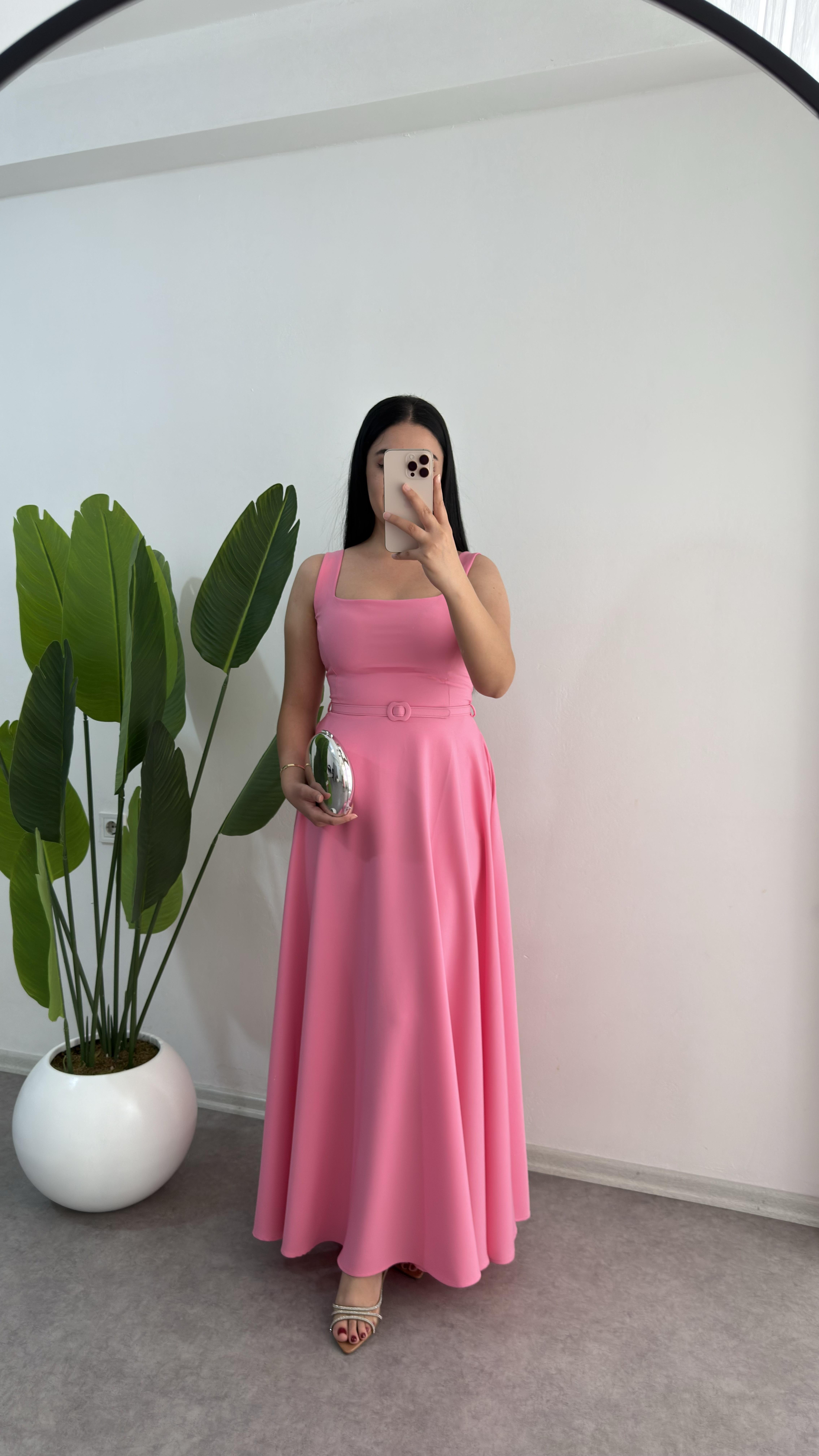 Maxsi Boy Pembe Elbise