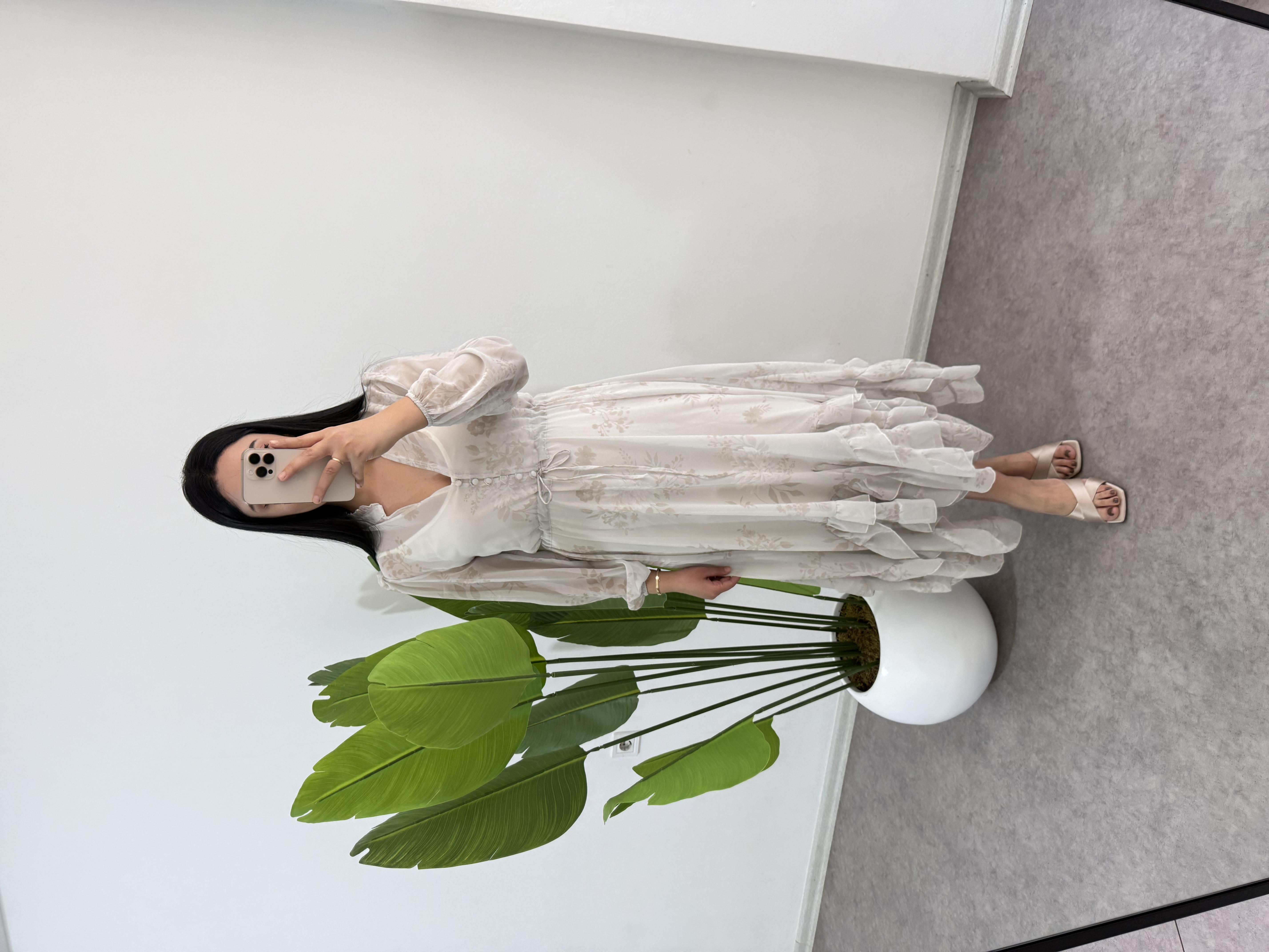 Rosmen Çiçekli Mint Elbise