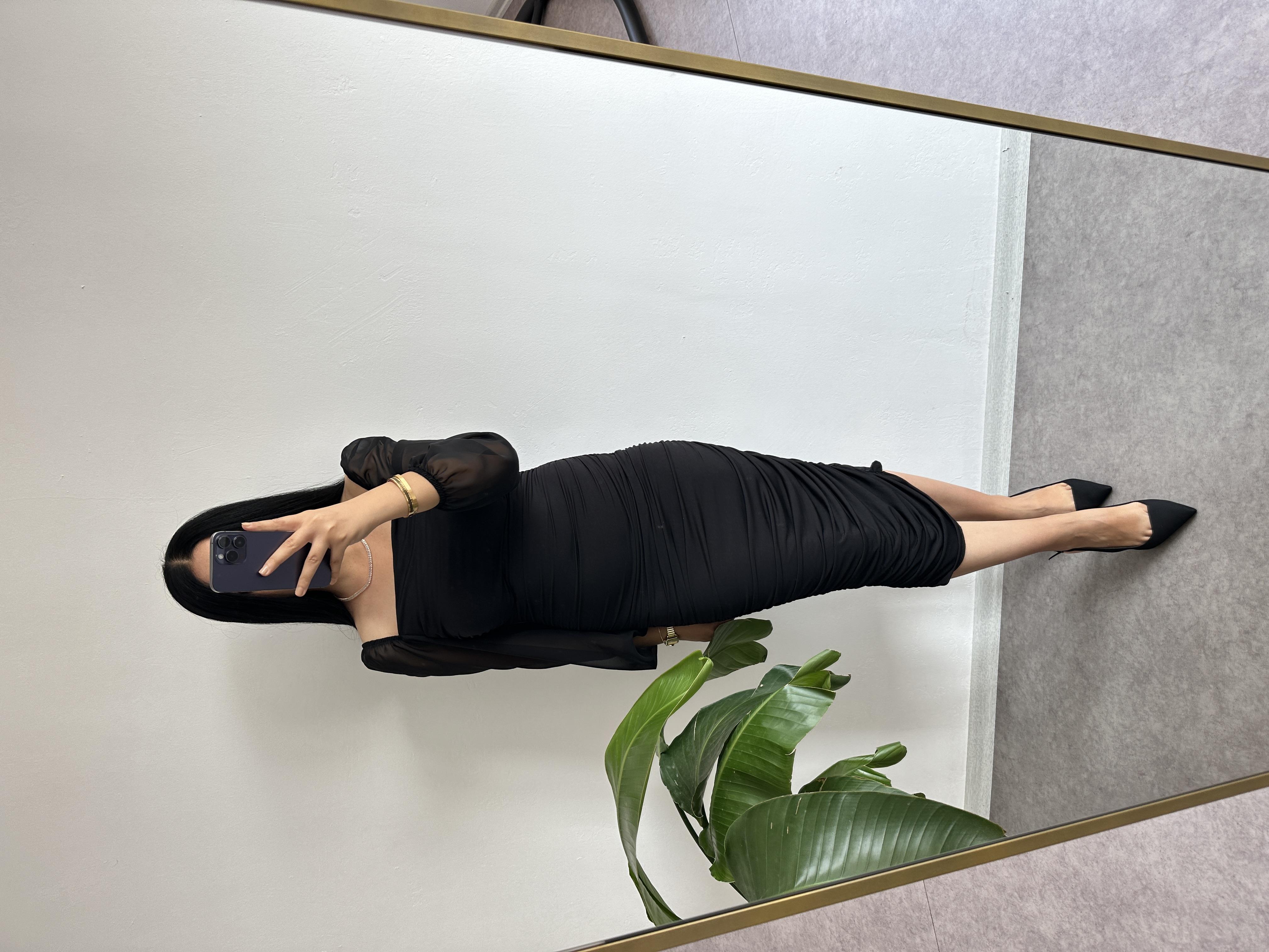 Sendy kumaş drapeli elbise