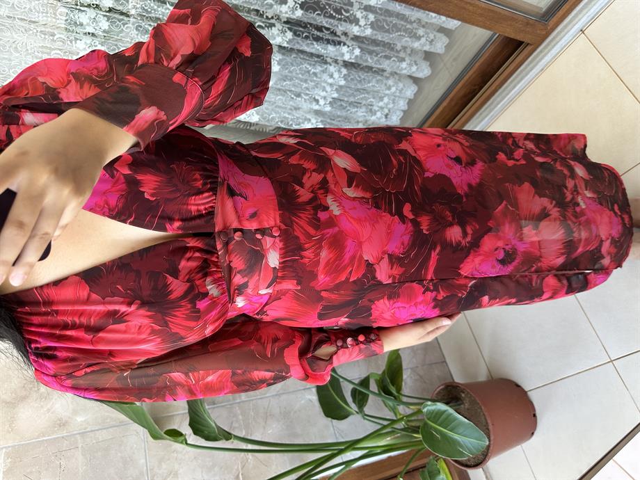 Şifon elbise kırmızı