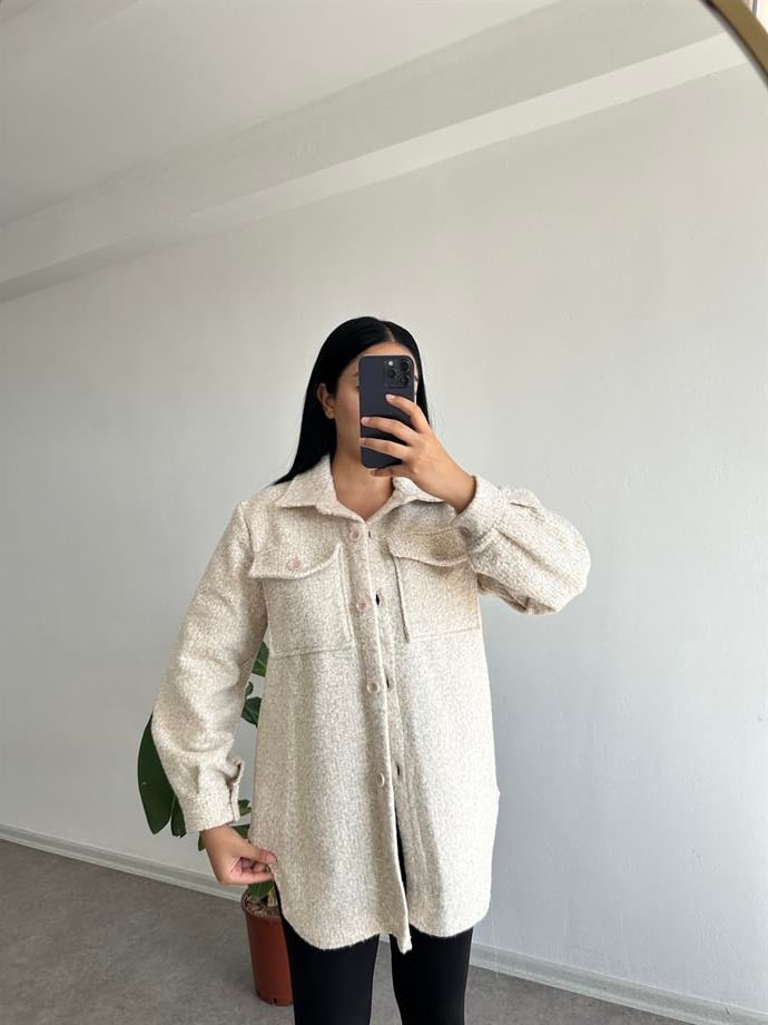 Taş rengi kaşe gömlek