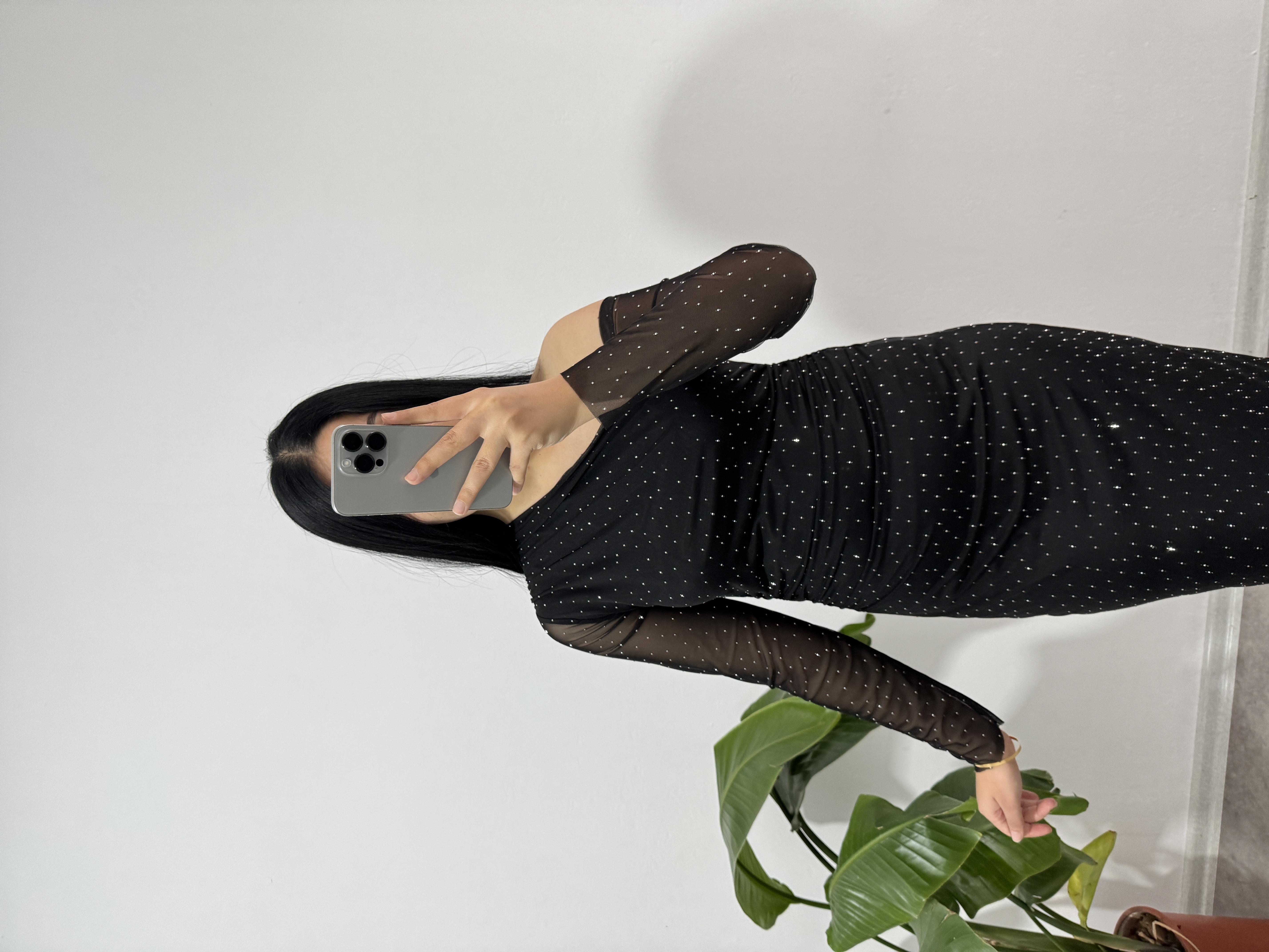 Taşlı tül elbise astarlı