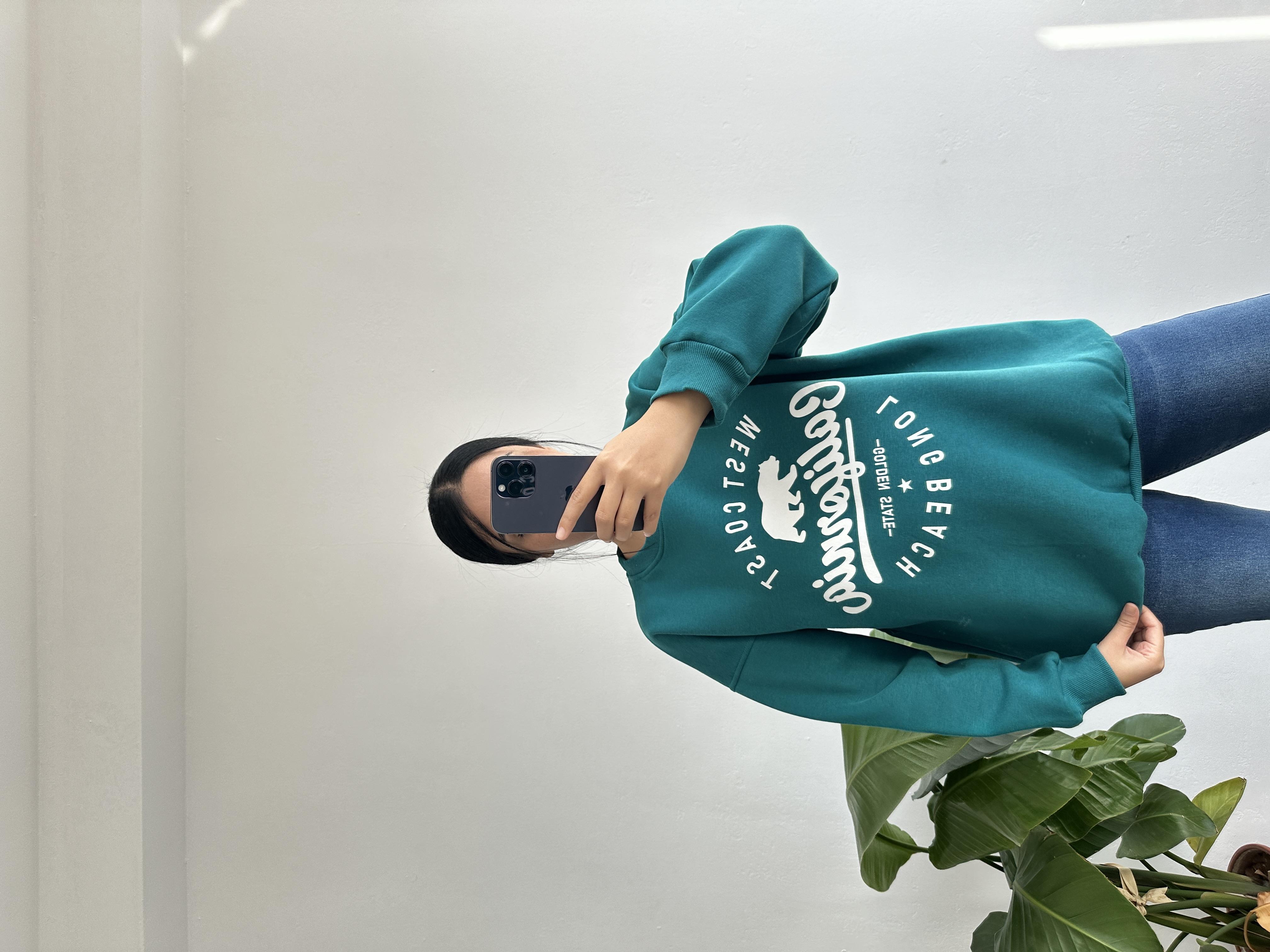 Yeşil içi Polarlı sweatshırt