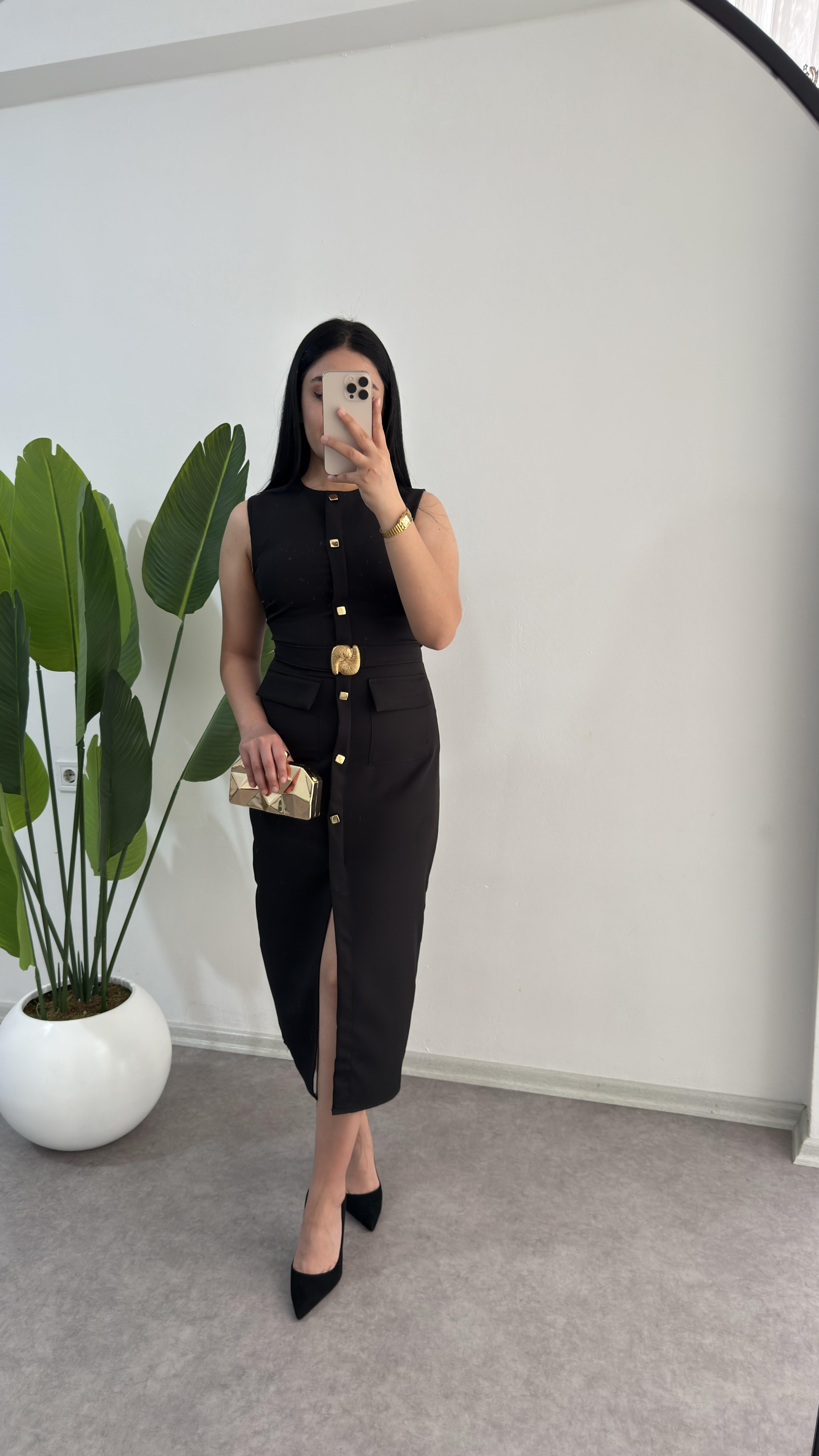 Zr Muadili Siyah Noyan Elbise